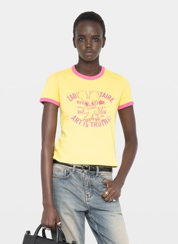 Tee-shirt col rond manches courtes imprimé ZADIG&VOLTAIRE Jaune